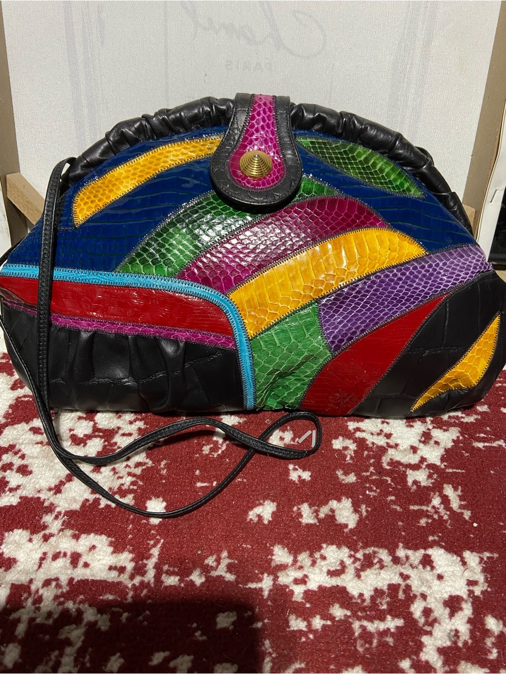 Palizzio Vintage 1980’s Colorblock Multi-Color Shoulder Bag